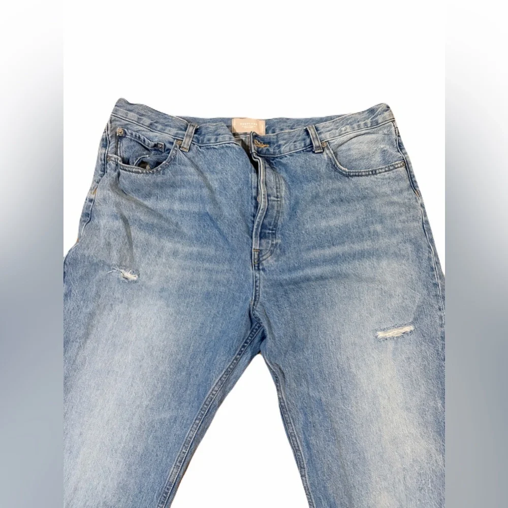 EVERLANE light wash denim jeans size 33 regular 100%cotton plus size - Picture 2 of 8